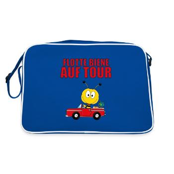 FLOTTE BIENE AUF TOUR - AUTO - REISE - URLAUB - Retro Tasche - Blau/Weiß - Hinten