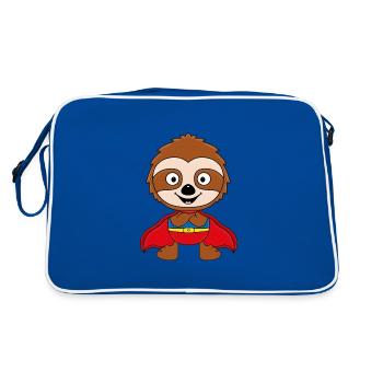 FAULTIER - SUPERHELD - TIER - TIERISCH - Retro Tasche - Blau/Weiß - Hinten