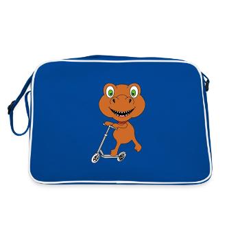 ROLLER - DINO - DINOSAURIER - KIND - BABY - Retro Tasche - Blau/Weiß - Hinten