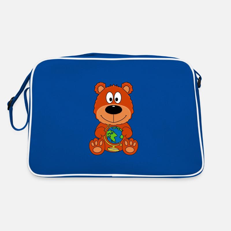 GLOBUS - ERDE - WELT - TEDDY - TEDDYBÄR - BÄR Retro Tasche