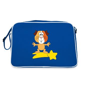 MEERSCHWEINCHEN - STERNSCHNUPPE - TIER - TIERISCH - Retro Tasche - Blau/Weiß - Hinten
