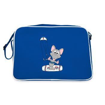 WASSERRATTE - RATTE - KITER - KITESURFER - KITEN - Retro Tasche - Blau/Weiß - Hinten