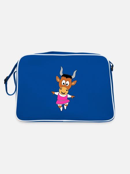 TANZEN - TÄNZERIN - BALLETT - BALLERINA - STIER - Retro Tasche - Blau/Weiß