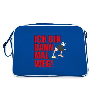ICH BIN DANN MAL WEG! - Retro Tasche - Blau/Weiß - Hinten