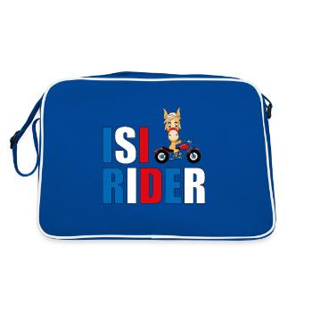 ISI RIDER - MOTORRAD - PFERD - Retro Tasche - Blau/Weiß - Hinten