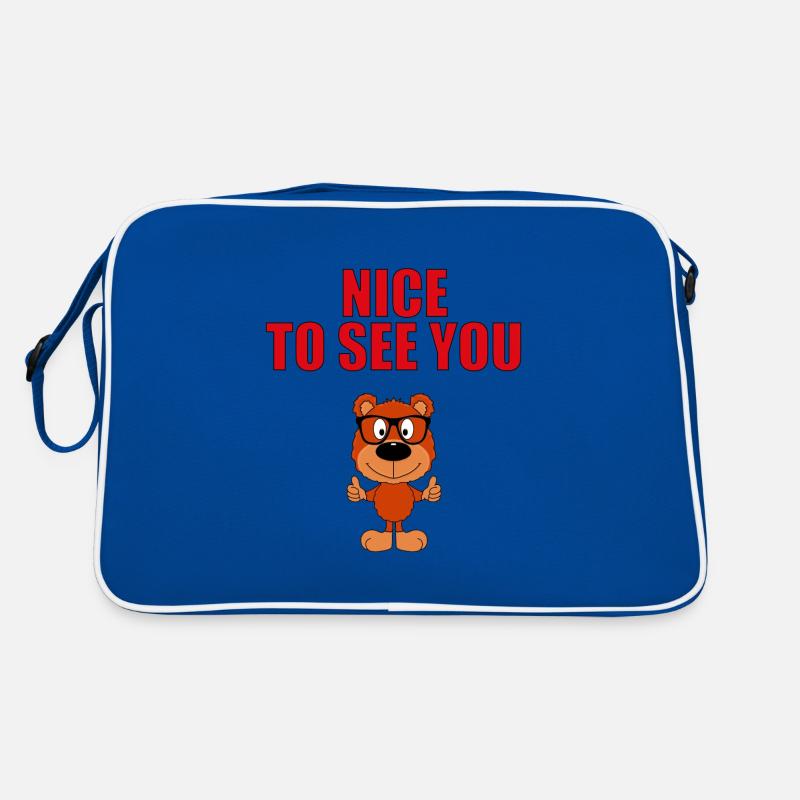 NICE TO SEE YOU - BRILLE - TEDDY - BÄR - TEDDYBÄR Retro Tasche