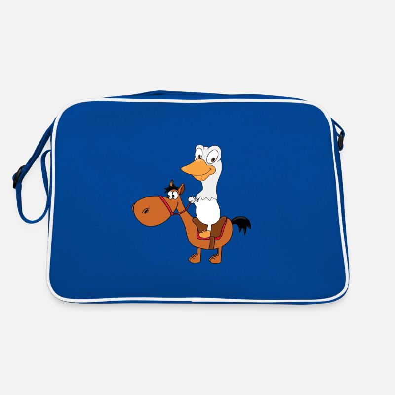 GANS - PFERD - PONY - REITEN - TIER - TIERE - KIND Retro Tasche