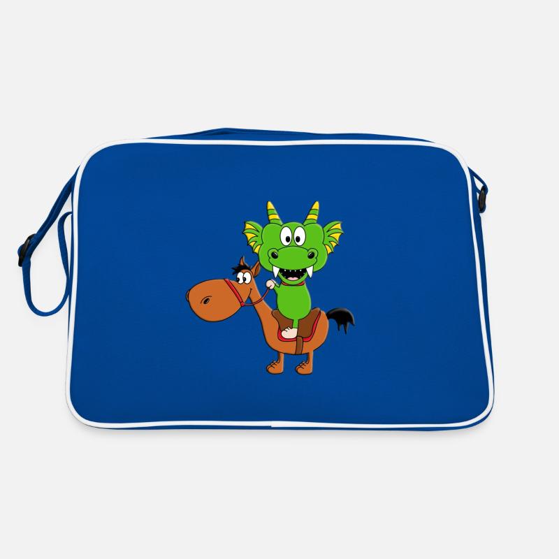 DRACHE - REITEN - PFERD - PFERDE - PONY - PONYS Retro Tasche