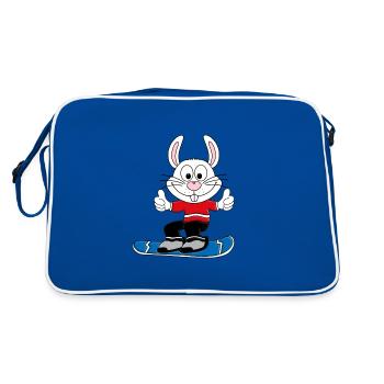 SCHNEEHASE - SNOWBOARD - TIERISCH GUT - Retro Tasche - Blau/Weiß - Hinten