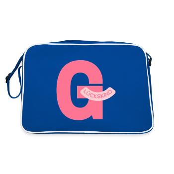 Glückskind - Retro Tasche - Blau/Weiß - Hinten