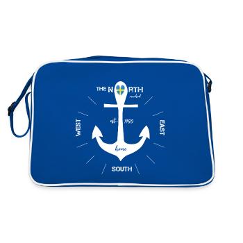 Boussole d’ancre Suède Scandinavie - Sac Retro - bleu/blanc - Dos