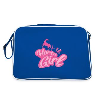 Cheval fille cheval cheval fille cavalier de cheval - Sac Retro - bleu/blanc - Dos