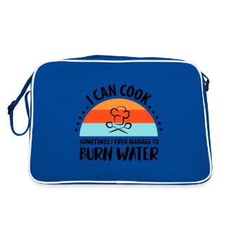 i can cook sometimes i even manage to burn water - Retro Bag - blue/white - Back
