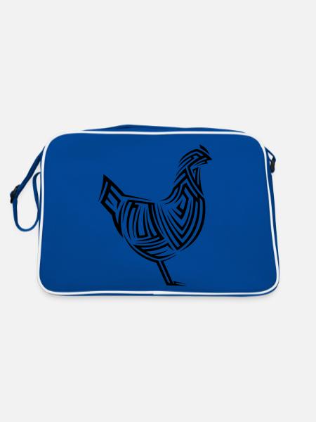 Tatouage tribal de poulet - Sac Retro - bleu/blanc - Dos