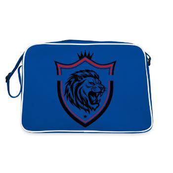 Lion Symbol Head Shield - Retro Bag - blue/white - Back