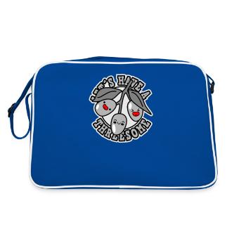 Let's make a threesome with olive fruits - Retro Bag - blue/white - Back
