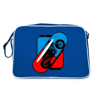 Prenez votre pilule de médecine moto nue - Sac Retro - bleu/blanc - Dos