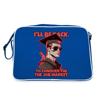 Robot cyborg avec diplôme d’études secondaires - Sac Retro - bleu/blanc - Dos
