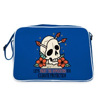 Crâne et roses pour la protection de l’environnement Protection du climat - Sac Retro - bleu/blanc - Dos
