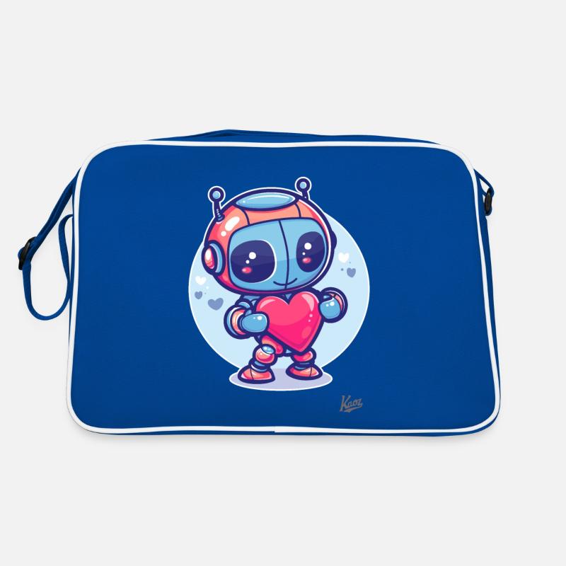 Robot mignon et cool avec du cœur et de l’amour Sac Retro