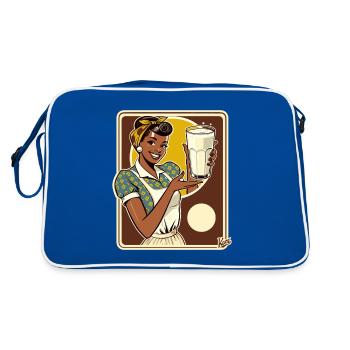 Femme au foyer africaine présentant du bon lait - Sac Retro - bleu/blanc - Dos