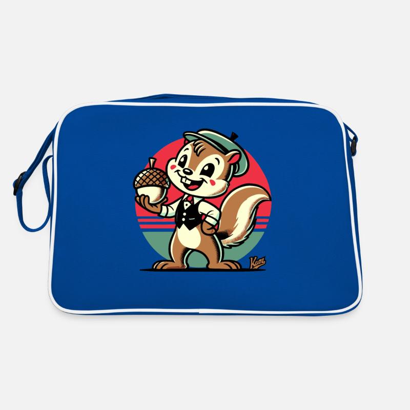 Eichhörnchen mit Haselnuss Retro Tasche