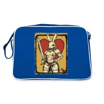 Lapin guerrier avec amour - Sac Retro - bleu/blanc - Dos