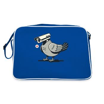 Camera Pigeon as Surveillance Camera Pigeon - Retro Bag - blue/white - Back