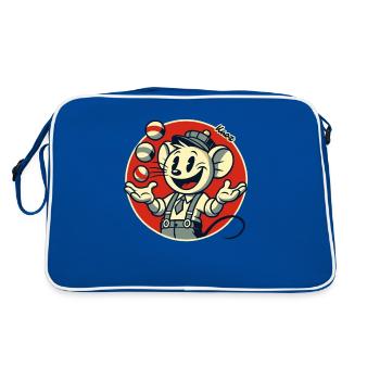 Funny retro mouse as a juggler - Retro Bag - blue/white - Back