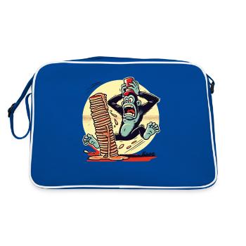 Pancake monkey – chaos with syrup - Retro Bag - blue/white - Back