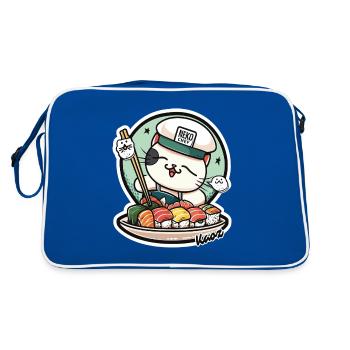 Neko Sushi Chef – Funny Cat Kitchen - Sac Retro - bleu/blanc - Dos