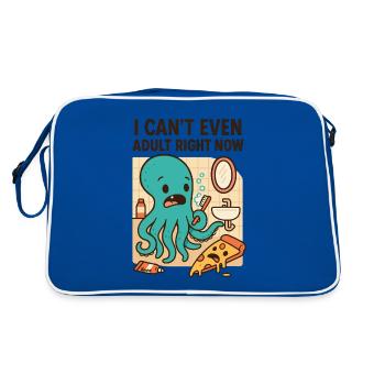 Overwhelmed in the bathroom: octopus vs. everyday life - Retro Bag - blue/white - Back