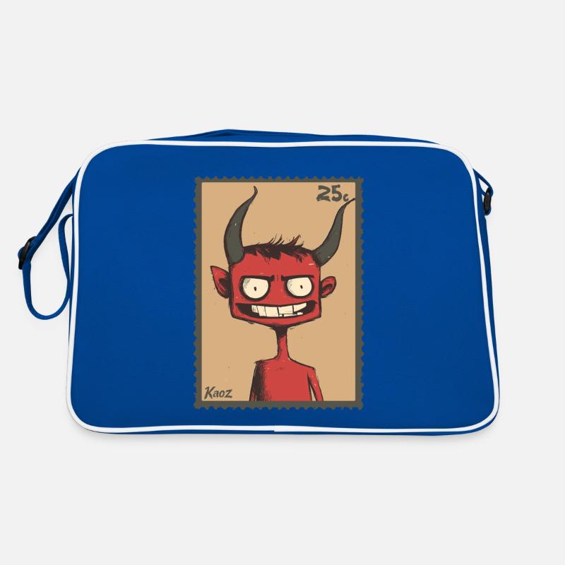 Grinning devil as a stamp Retro Bag