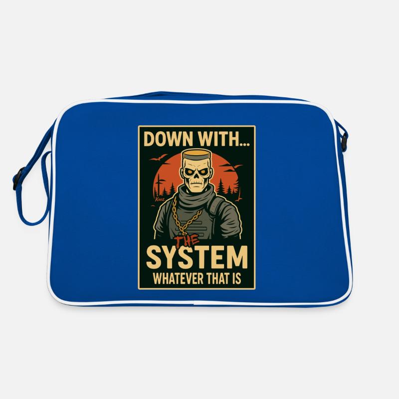 Skeleton vs. the System – Dark & Ironic Retro Bag