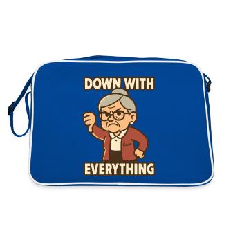 Grandma with thumbs down, down with everything - Retro Bag - blue/white - Back