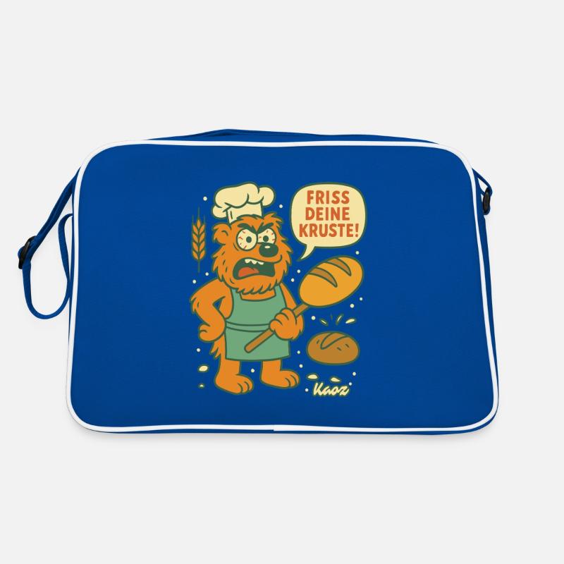 Wütender Bäcker Bär: Friss deine Kruste! Retro Tasche