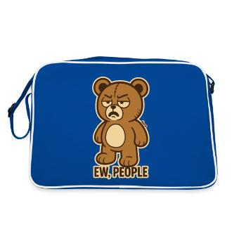 L’ours en peluche et la société – Ew, les humains ! - Sac Retro - bleu/blanc - Dos