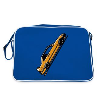Yellow Sports Car – Minimalist Car Design - Retro Bag - blue/white - Back