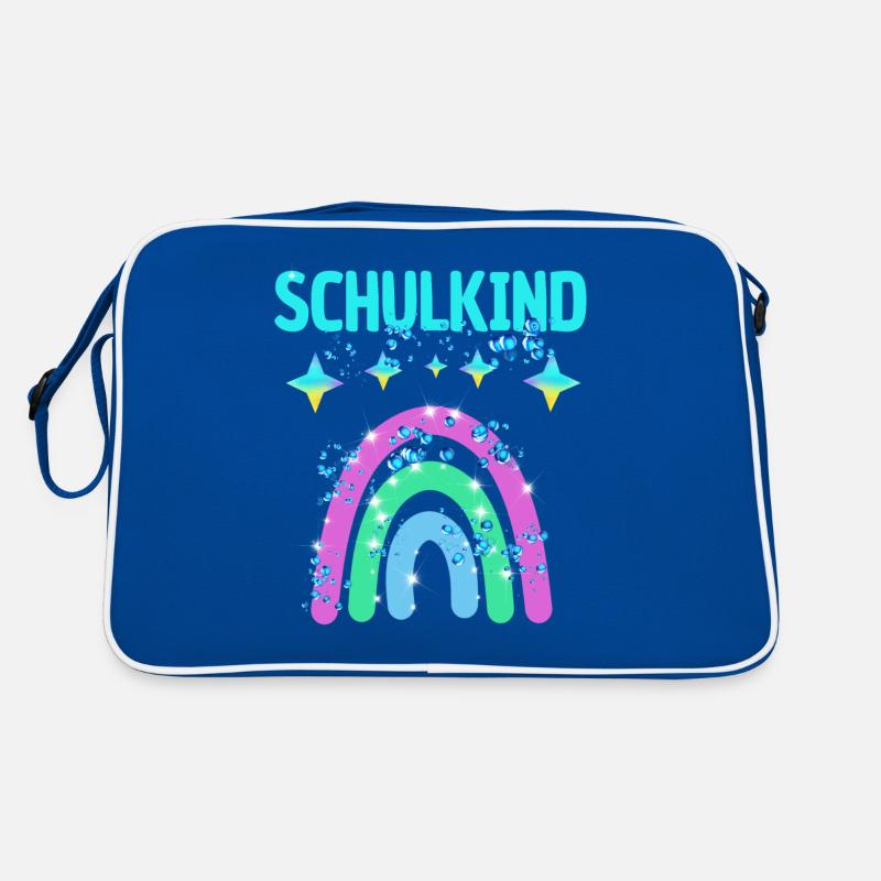 Schulkind Glitzer Regenbogen Einschulung Retro Tasche