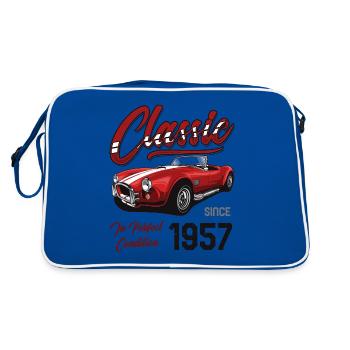 Je ne suis pas vieux Je suis une voiture classique Vintage Né en 1957 - Sac Retro - bleu/blanc - Dos