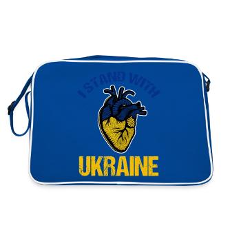 Je soutiens le drapeau ukrainien - Sac Retro - bleu/blanc - Dos