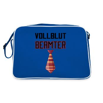 Vollblut Beamter - Retro Tasche - Blau/Weiß - Hinten