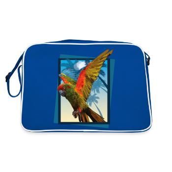 Red-fronted macaw - Retro Bag - blue/white - Back