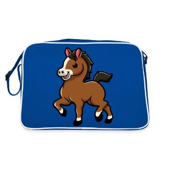 sweet horse | Baby Horse | Foal - Retro Bag - blue/white - Back