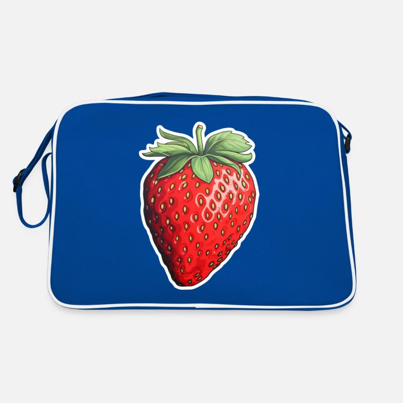 Erdbeere einzeln Retro Tasche