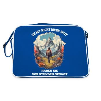 Es ist nicht mehr weit haben sie gesagt - Retro Tasche - Blau/Weiß - Hinten