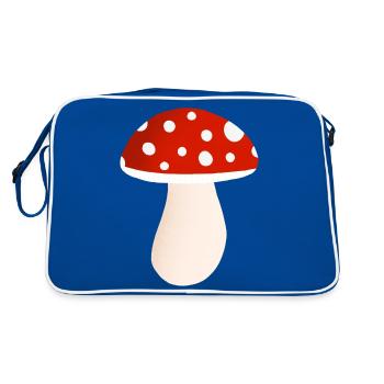 fly agaric mushroom - Retro Bag - blue/white - Back