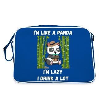 Lazy panda mode - Retro Bag - blue/white - Back