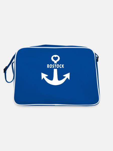 Anker Rostock - Retro Tasche - Blau/Weiß - Hinten