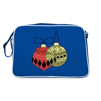 Christmas baubles Midcentury - Retro Bag - blue/white - Back